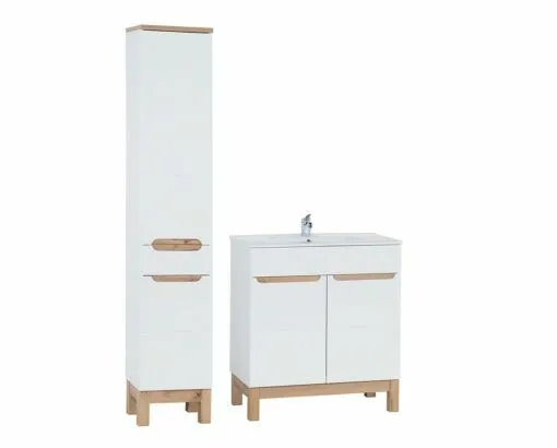 Komplektas 80cm su praustuvu ir spintelė