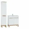 Komplektas 80cm su praustuvu ir spintelė