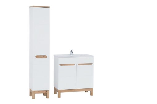 Komplektas 80cm su praustuvu ir spintelė