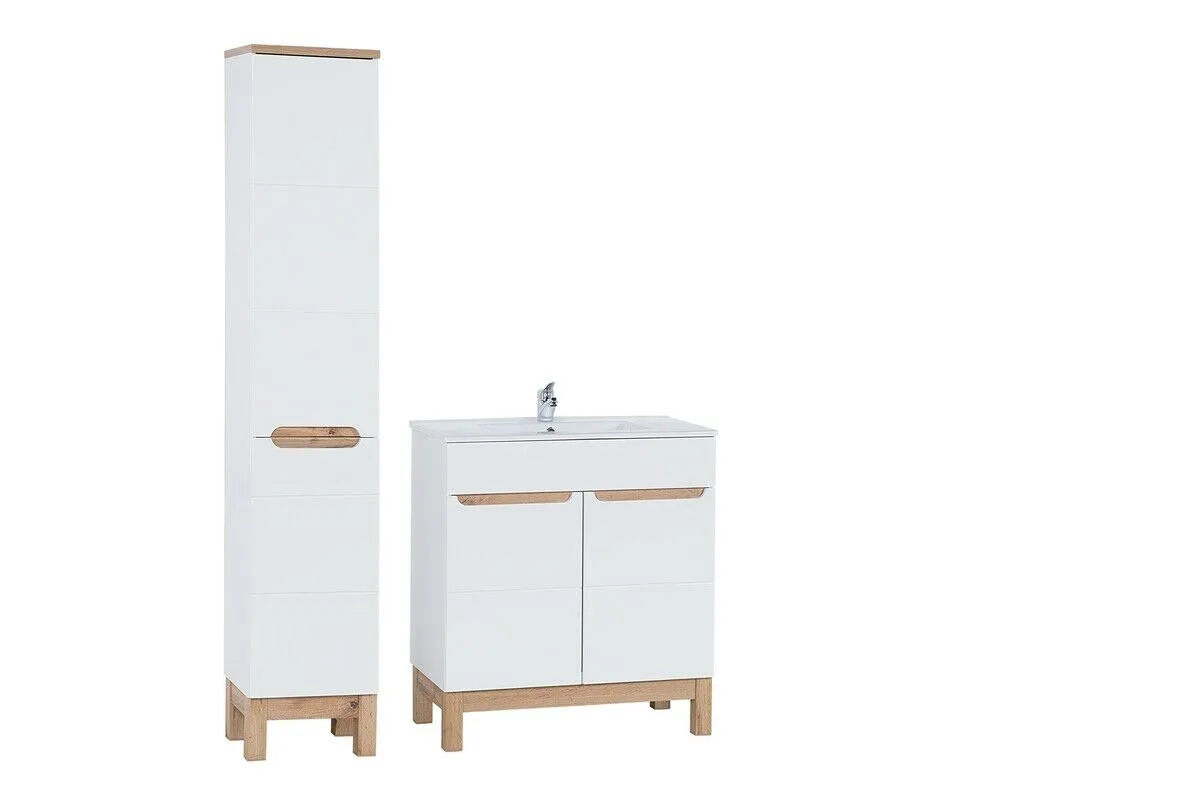 BA-VL100108-1 Komplektas 80cm su praustuvu ir spintelė