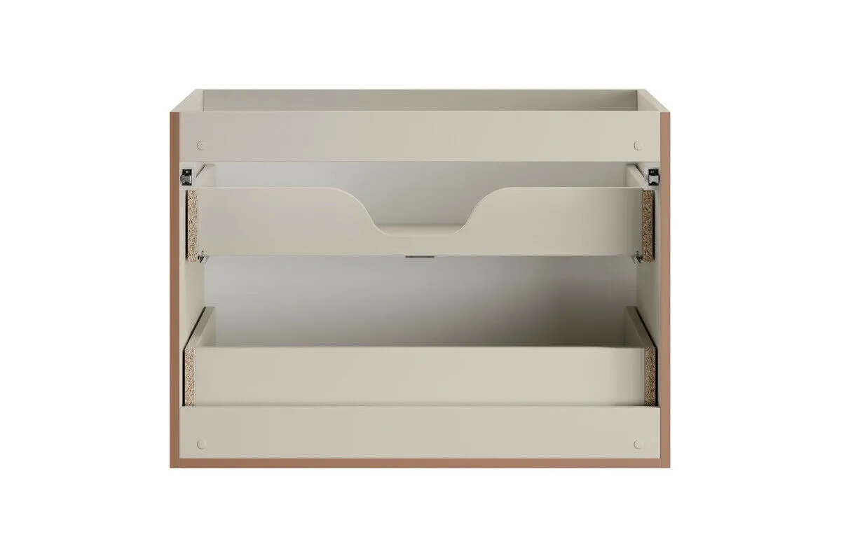 BA-VL100132-4 Balta praustuvės spintelė 80 cm su dviem stalčiais