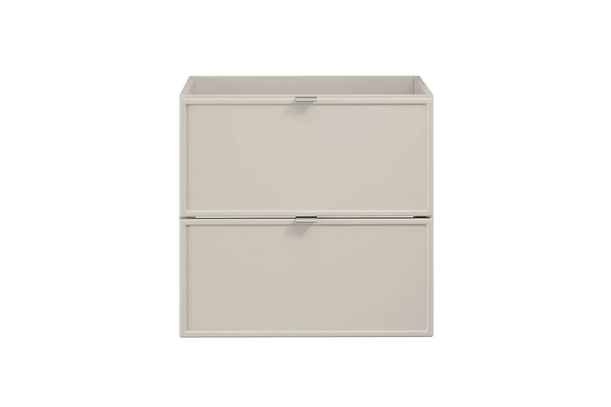 BA-VL100133-2 Balta praustuvės spintelė 60 cm su dviem stalčiais