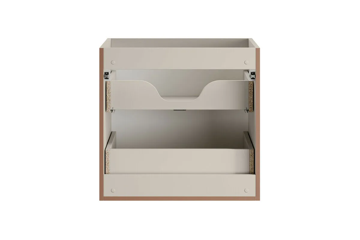 BA-VL100133-4 Balta praustuvės spintelė 60 cm su dviem stalčiais