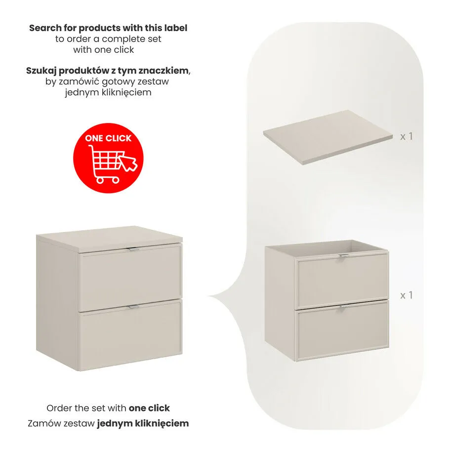 BA-VL100138-3 60 cm komplektas su stalviršiu moderniam vonios interjerui