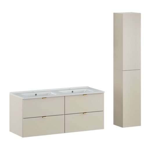 Komplektas 120 cm su praustuvu Lava ir spintelė aukšta