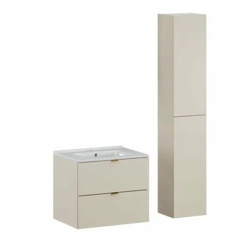 Komplektas 60 cm su praustuvu Lava ir spintelė aukšta