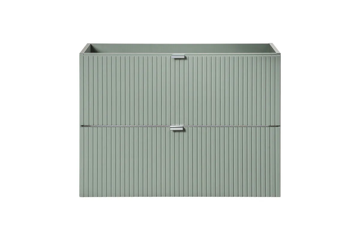 BA-VL100346-2 Balta 80 cm spintelė praustuvei su dviem stalčiais