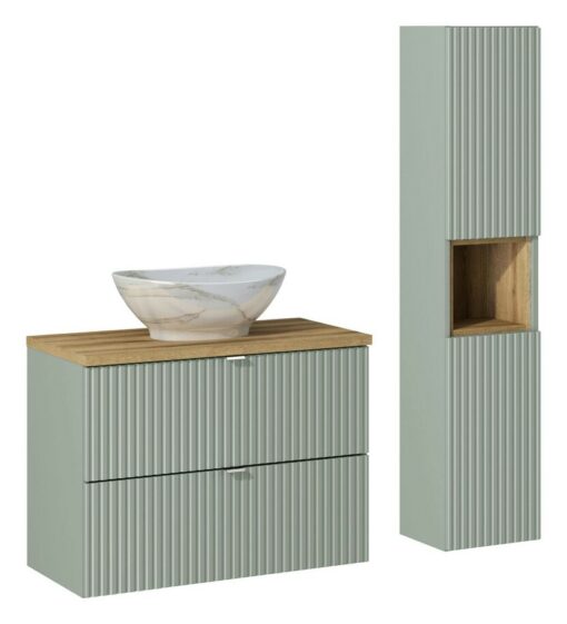 Komplektas 80cm su stalviršiu , praustuvu Pati ir spintelė