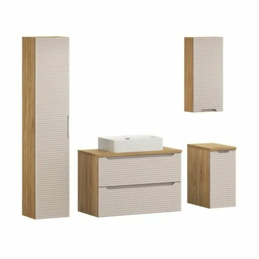 Komplektas 90cm su stalviršiu , praustuvu Trust ir spintelė