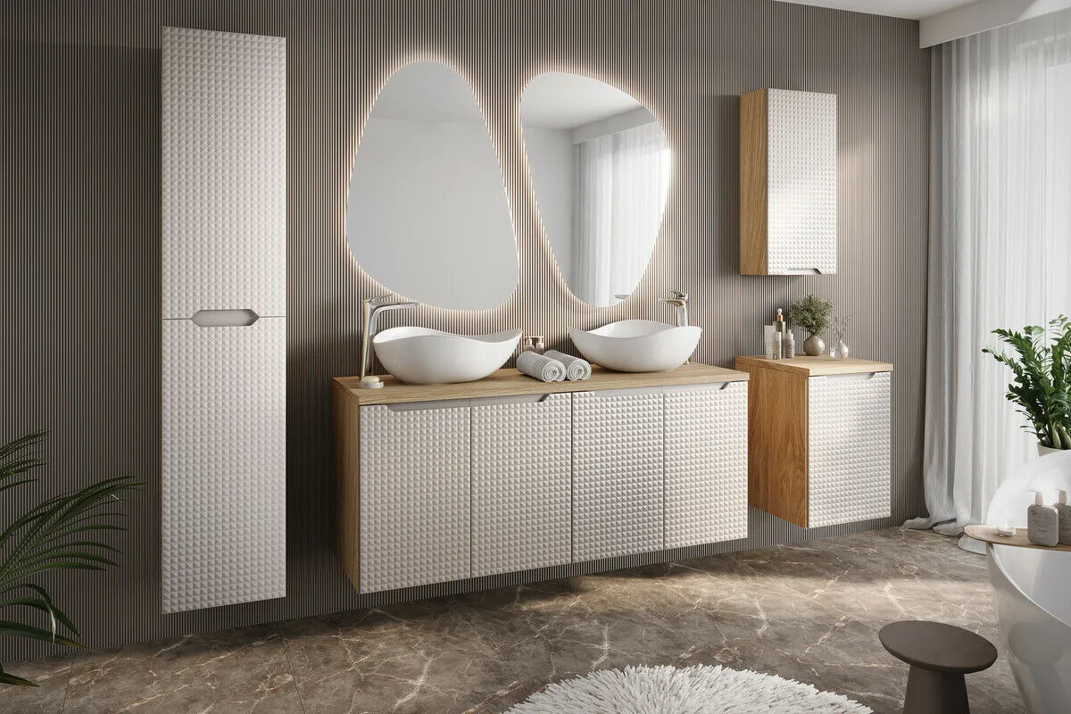 BA-VL100430-4 Pakabinama spintelė 35 cm su viena durele moderniam vonios kambariui