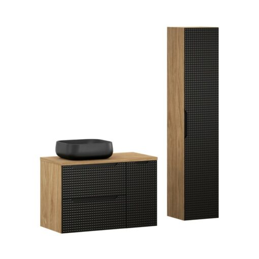 Komplektas 90cm su stalviršiu , praustuvu Nika ir spintelė