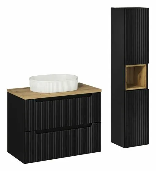 Komplektas 80cm su stalviršiu , praustuvu Beyond ir spintelė