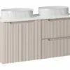 Komplektas 120 cm su stalviršiu ir 2 praustuvai Beyond