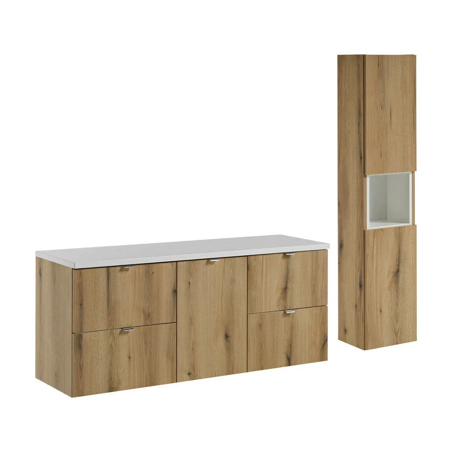 BA-VL100707-1 Komplektas 140cm su stalviršiu ir spintelė