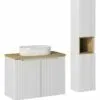 Komplektas 80cm su praustuvu ir spintelė
