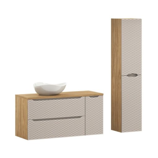 Komplektas 120 cm su stalviršiu, praustuvė Cloud i szafką wysoka