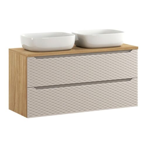 Komplektas 120 cm su stalviršiu ir 2 praustuvai Smile