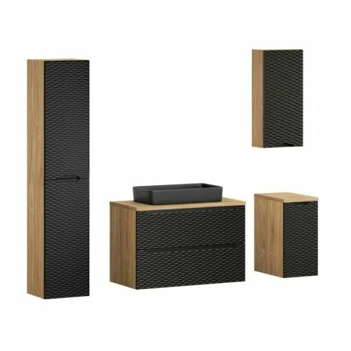 Komplektas 90cm su stalviršiu , praustuvu Slim ir spintelė