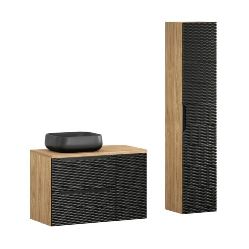 Komplektas 90cm su stalviršiu , praustuvu Nika ir spintelė