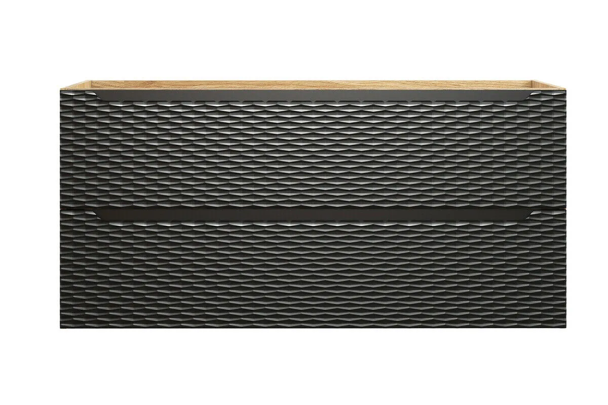 BA-VL100859-2 120 cm praustuvės spintelė su dviem stalčiais moderniam vonios kambariui