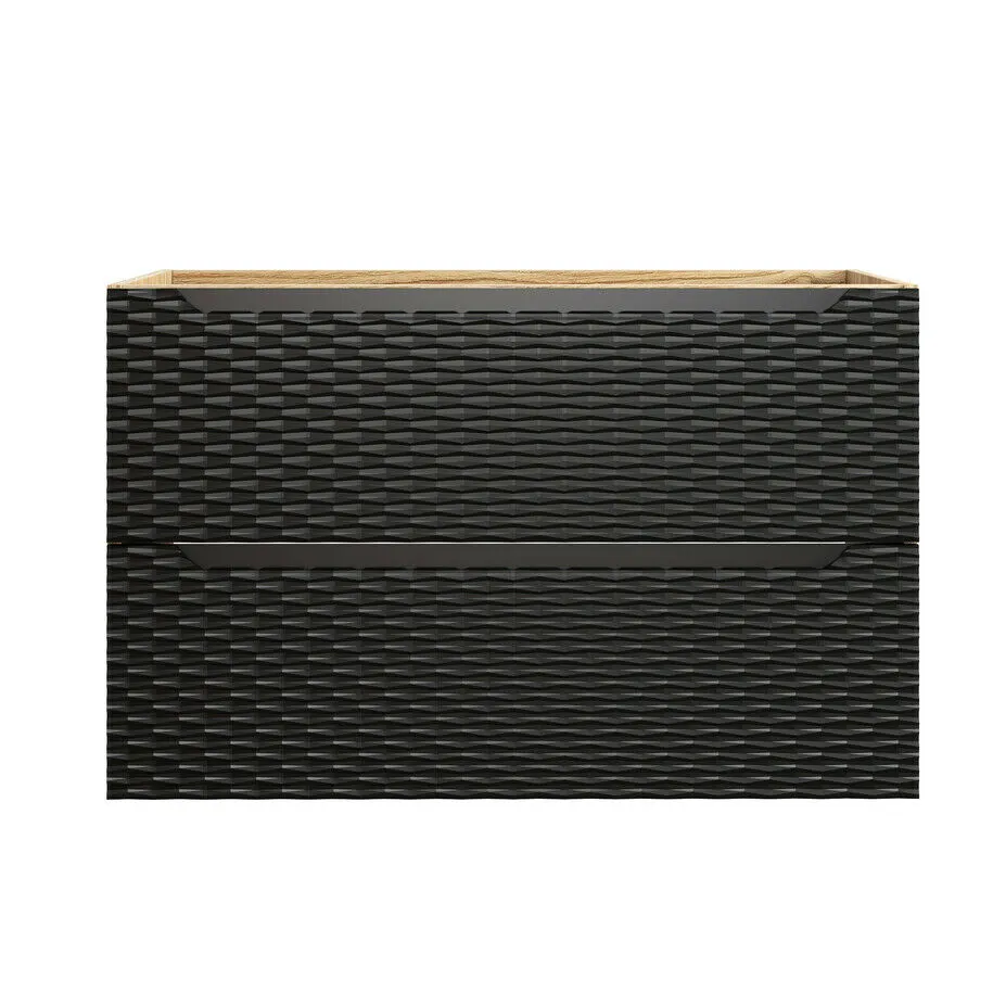 BA-VL100860-2 Moderni 90 cm praustuvės spintelė su dviem stalčiais