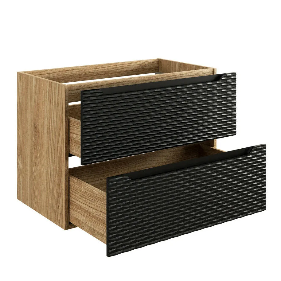 BA-VL100861-3 Moderni 80 cm praustuvės spintelė su dviem stalčiais