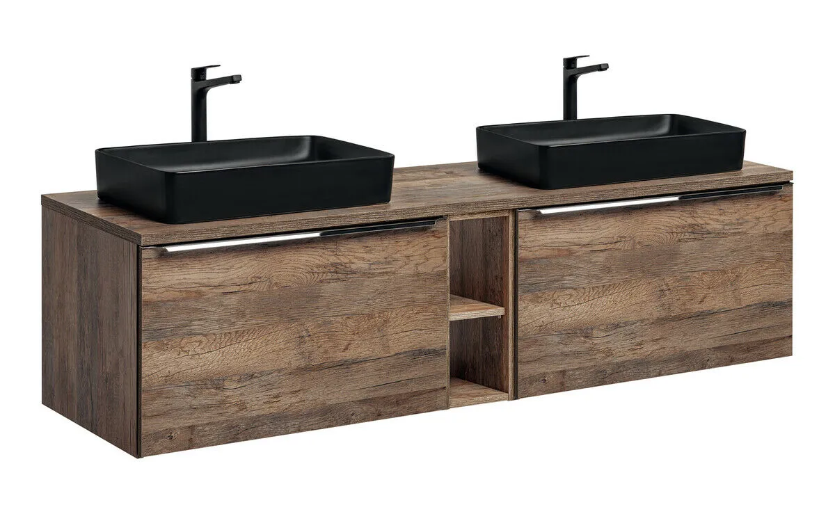 BA-VL100918-1 Komplektas 180cm su stalviršiu ir 2 praustuvais Slim