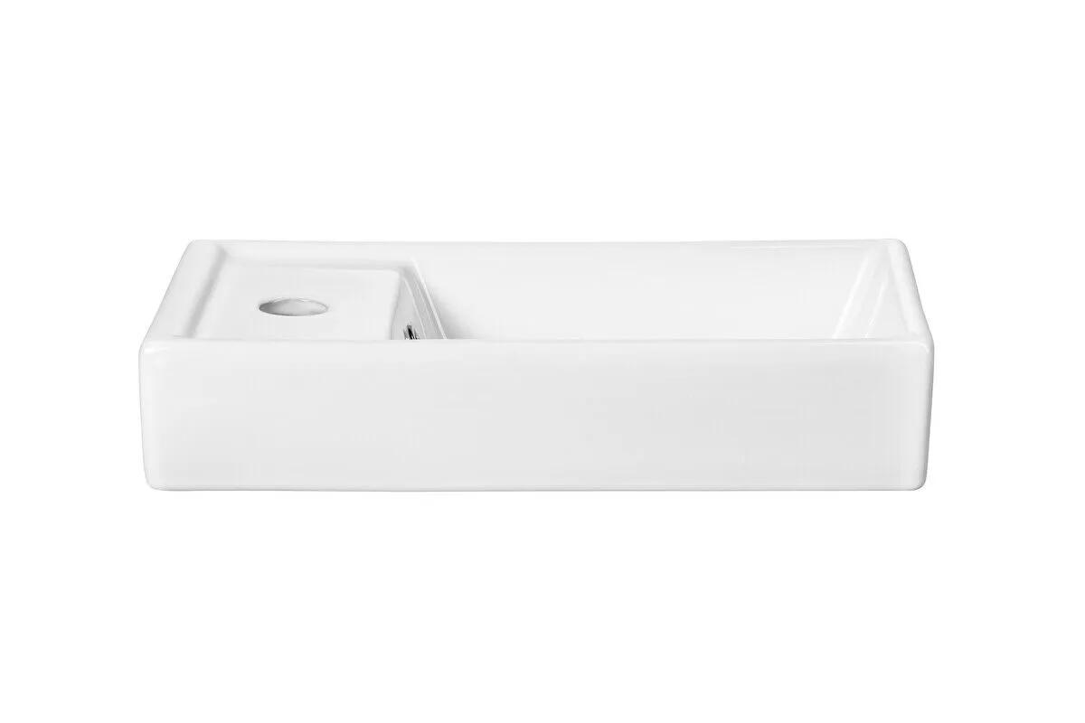 BA-VL100984-2 Baltas 40 cm praustuvas su moderniu minimalistiniu dizainu