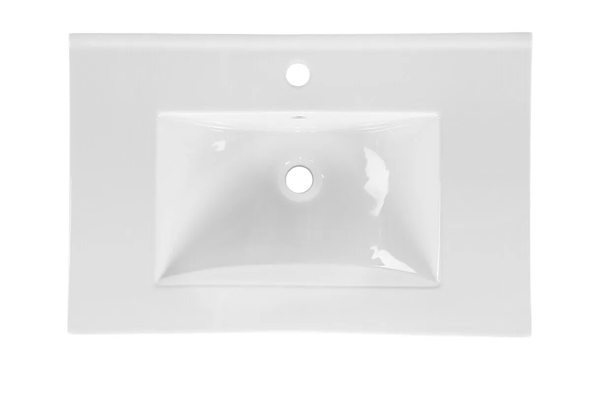 BA-VL100986-2 Baltas 60 cm praustuvas vonios kambariui su moderniu dizainu