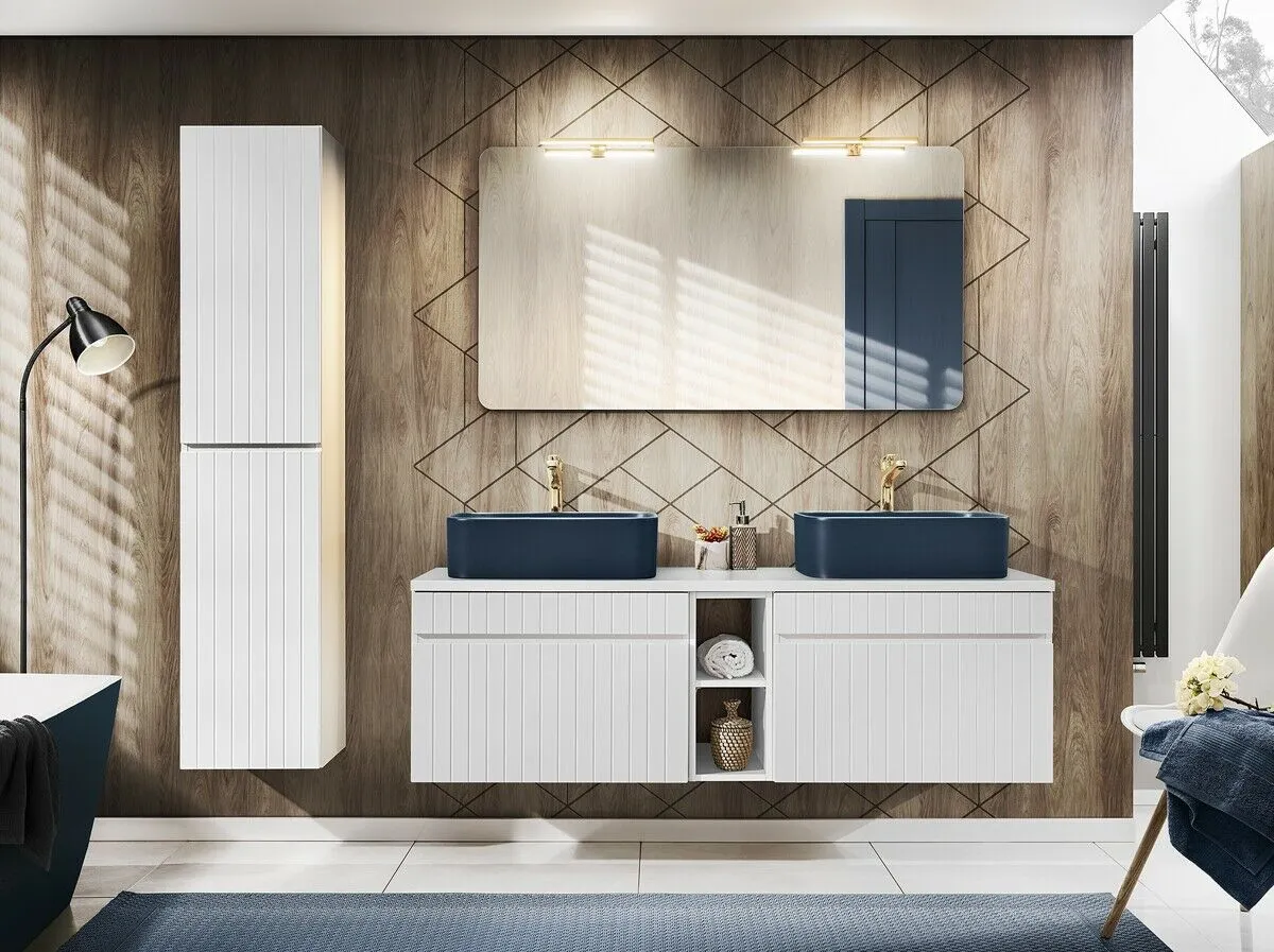 BA-VL101108-4 Modernus baltas praustuvas su elegantišku minimalistiniu dizainu