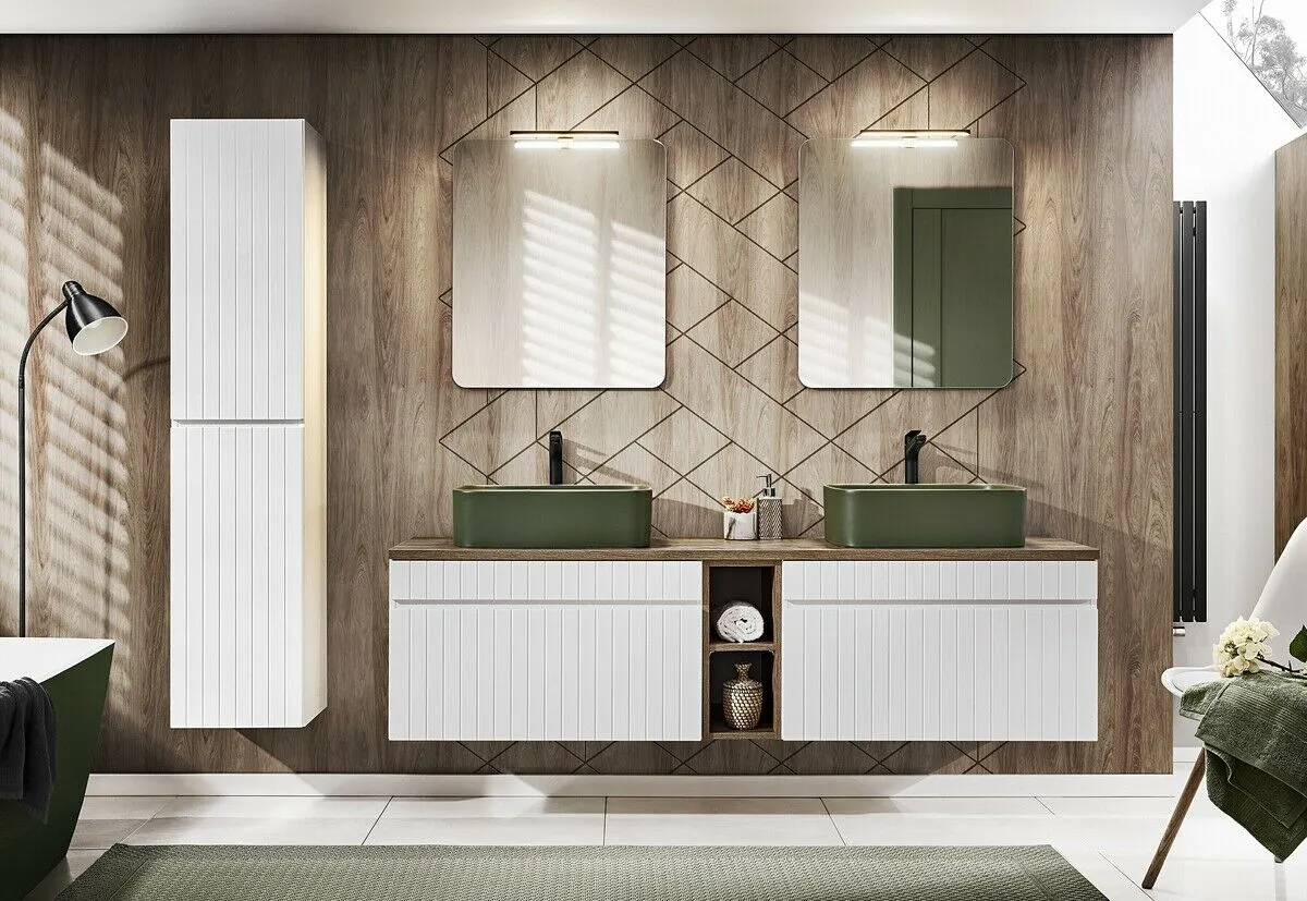 BA-VL101115-4 Modernus baltas praustuvas su lygiu elegantišku paviršiumi