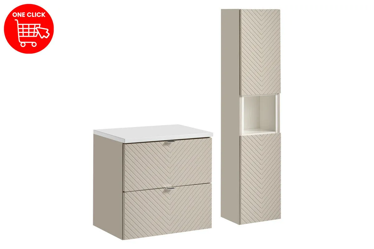 BA-VL101122-2 60 cm vonios komplektas su stalviršiu moderniam interjerui