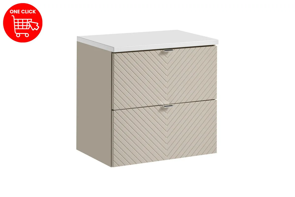 BA-VL101124-2 60 cm komplektas su stalviršiu moderniam vonios interjerui