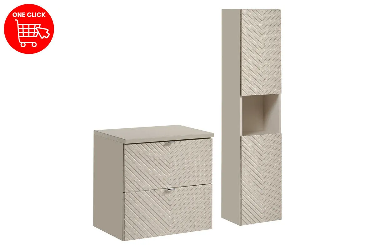 BA-VL101149-2 60 cm komplektas su stalviršiu moderniam vonios interjerui