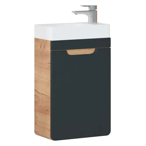 aruba_black_826 Modernus juodas ARUBA vonios komplektas 40 cm su praustuvu
