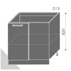pastatoma-kampine-spintele-platinum-d13-u 105 cm pastatoma kampinė spintelė Platinum D13 U virtuvei