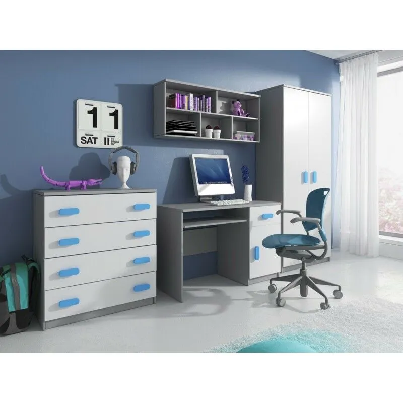 BA-ID100411-2 Vaikų kambario komplektas Smyk II su moderniais baldais