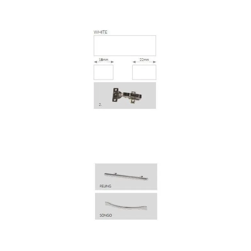 BA-GS135074-6 60 cm pakabinama spintelė su modernia balta apdaila