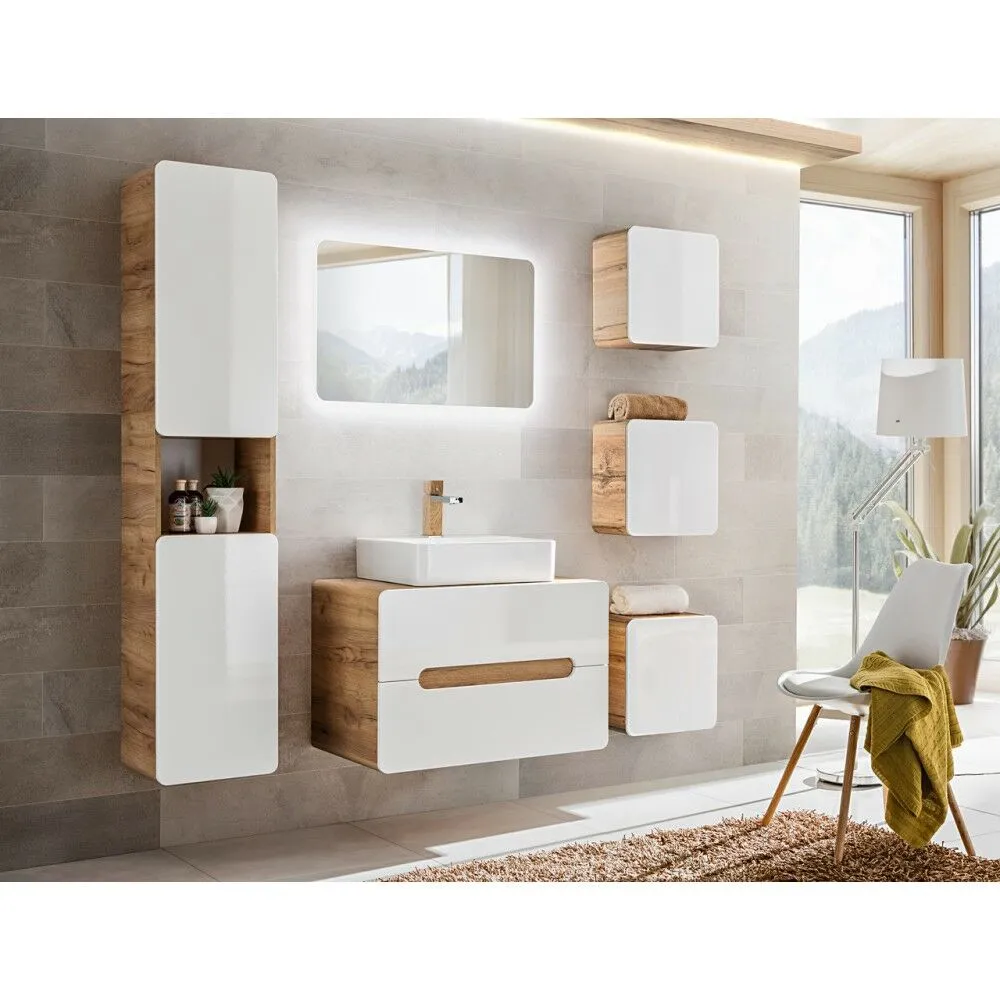 BA-GS2439315-10 Balta vonios spintelė ARUBA 804 su stalčiais