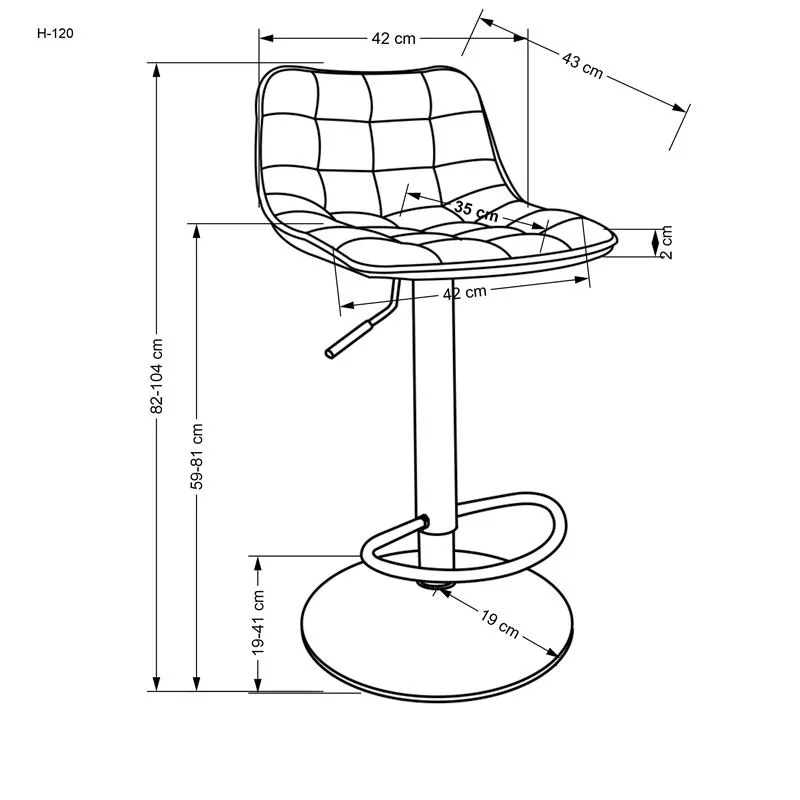 BA-HA105108-8 Moderni baro kėdė HA105108 su minkšta sėdyne