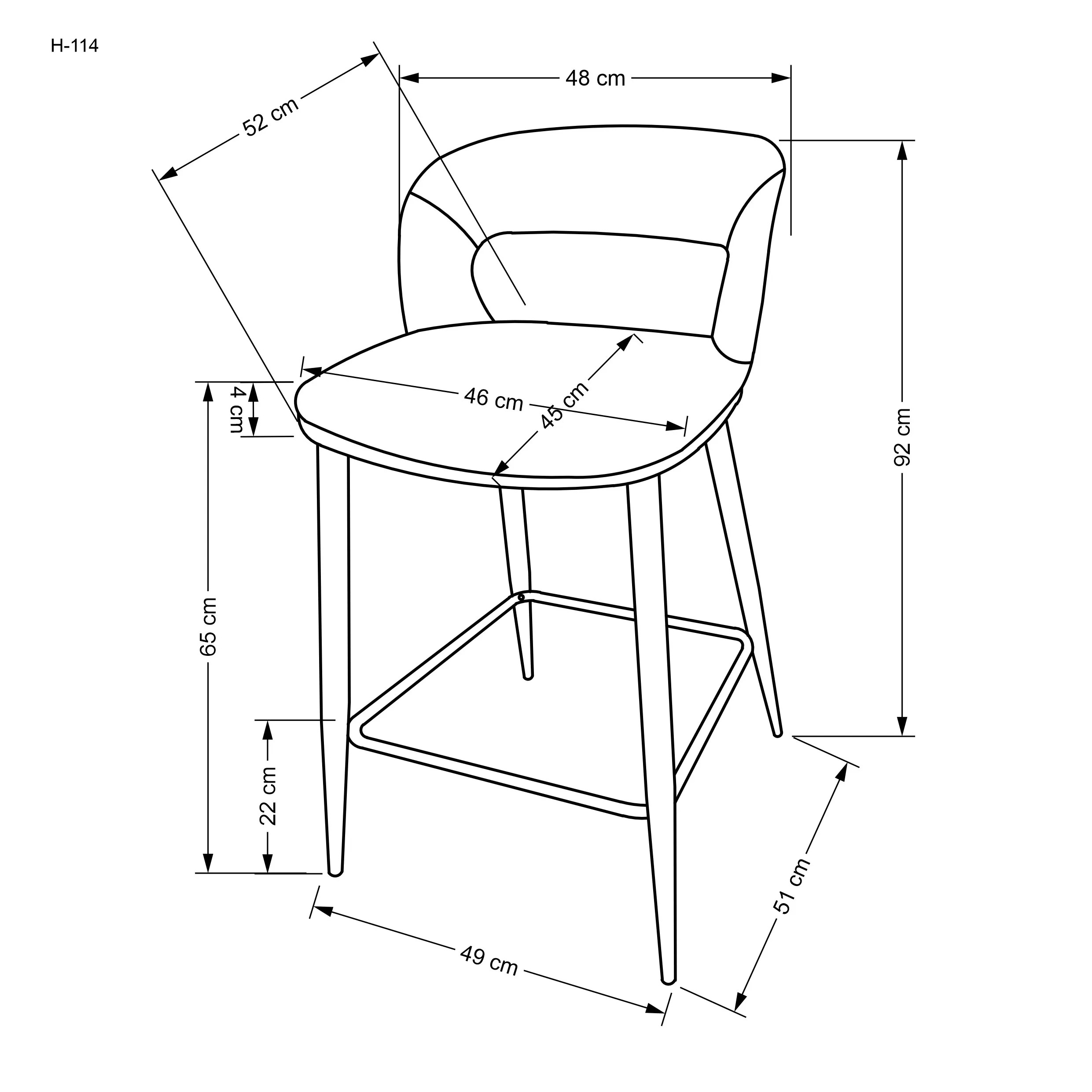 BA-HA105120-10 Moderni baro kėdė HA105120 su patogia sėdyne