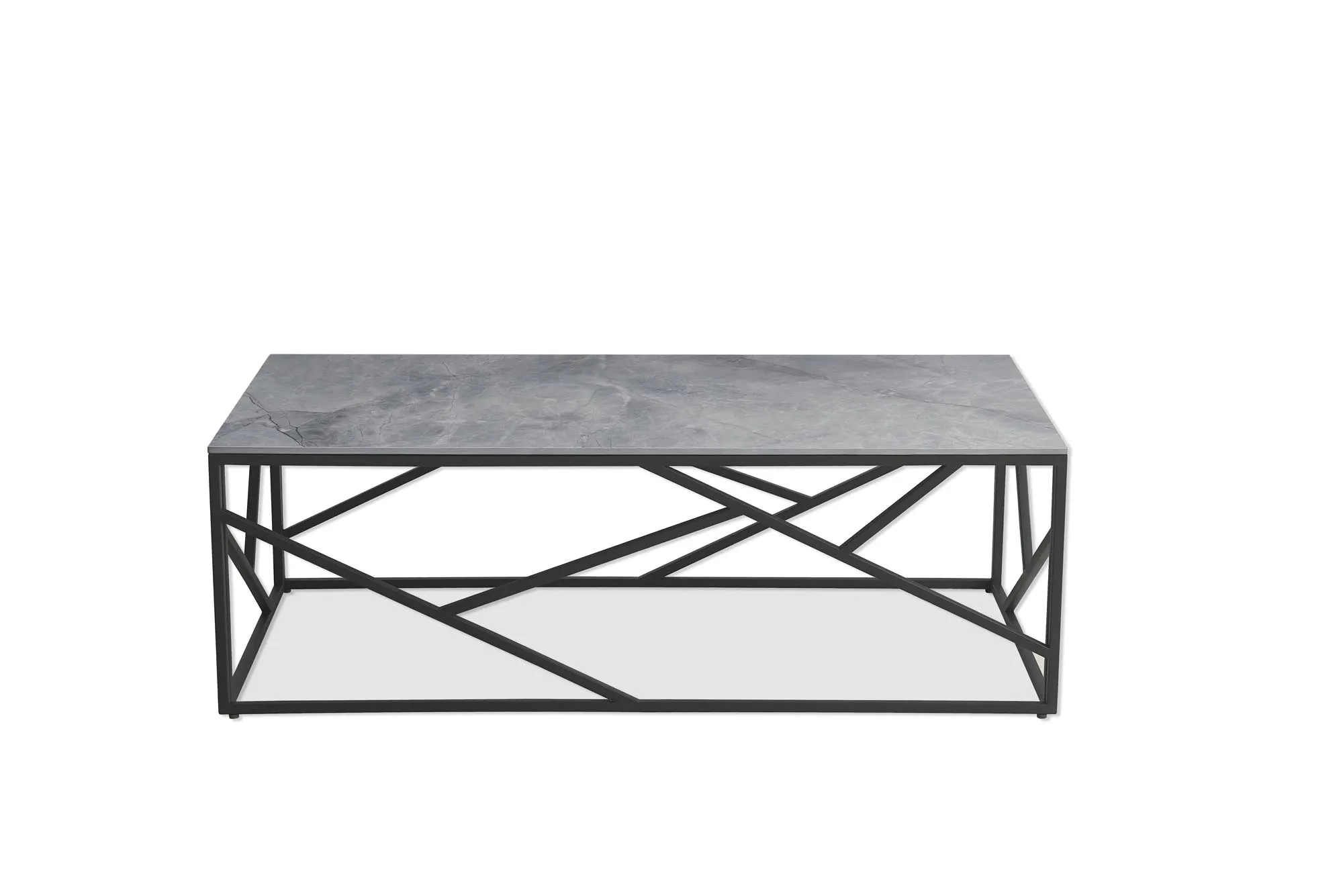 BA-HA105225-4 Modernus kavos staliukas su stiklo ir metalo konstrukcija