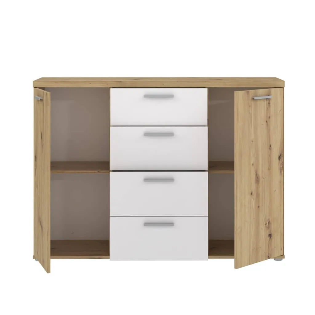 ba-mb000470-5 Moderni balta komoda MB000470 su dekoratyvinėmis durelėmis