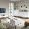 Moderni komoda MB001092 su stalčiais ir medinėmis detalėmis