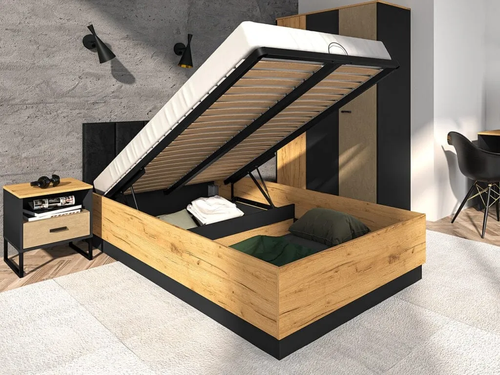 ba-mb001106-2 Moderni dvigulė lova MB001106 su elegantišku galvūgaliu