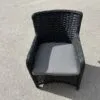 Modernus pilkas fotelis MB001304 su minkštu audiniu