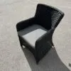 Modernus pilkas fotelis MB001304 su medinėmis kojelėmis