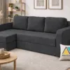 Minkštas kampas MB001323 su moderniu pilku audiniu
