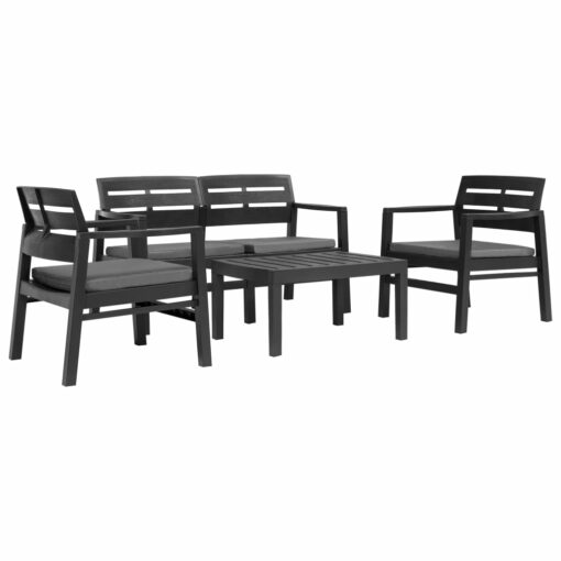 Lauko poilsio baldų komplektas, 4d., antrac. sp., plastikas