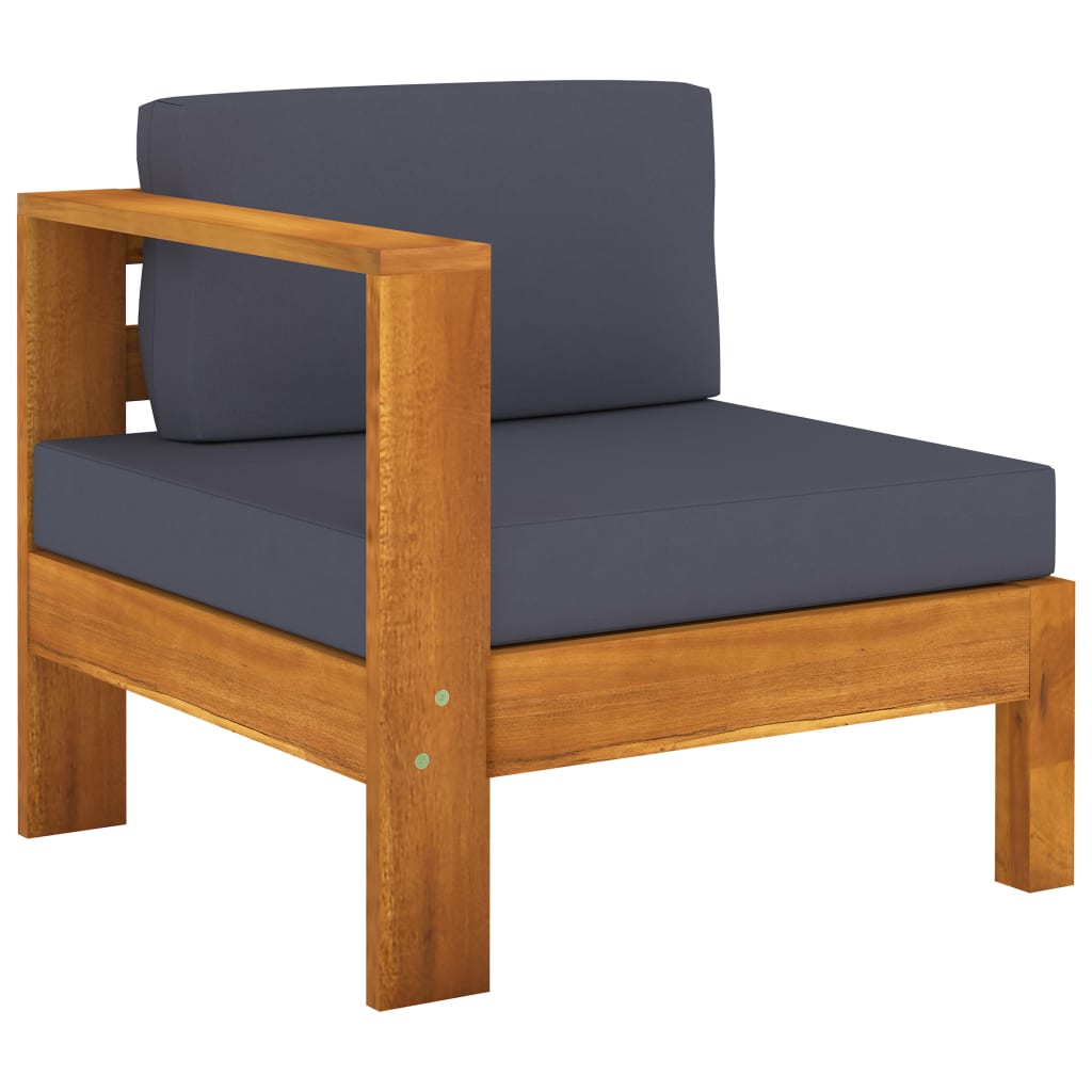 ba-vd100245-2 Keturvietė akacijos sodo sofa su tamsiai pilkomis pagalvėmis